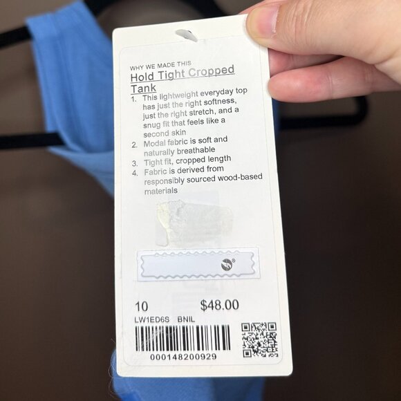 Lululemon - Hold Tight Cropped Tank - Size 10 - Blue - Picture 4 of 5